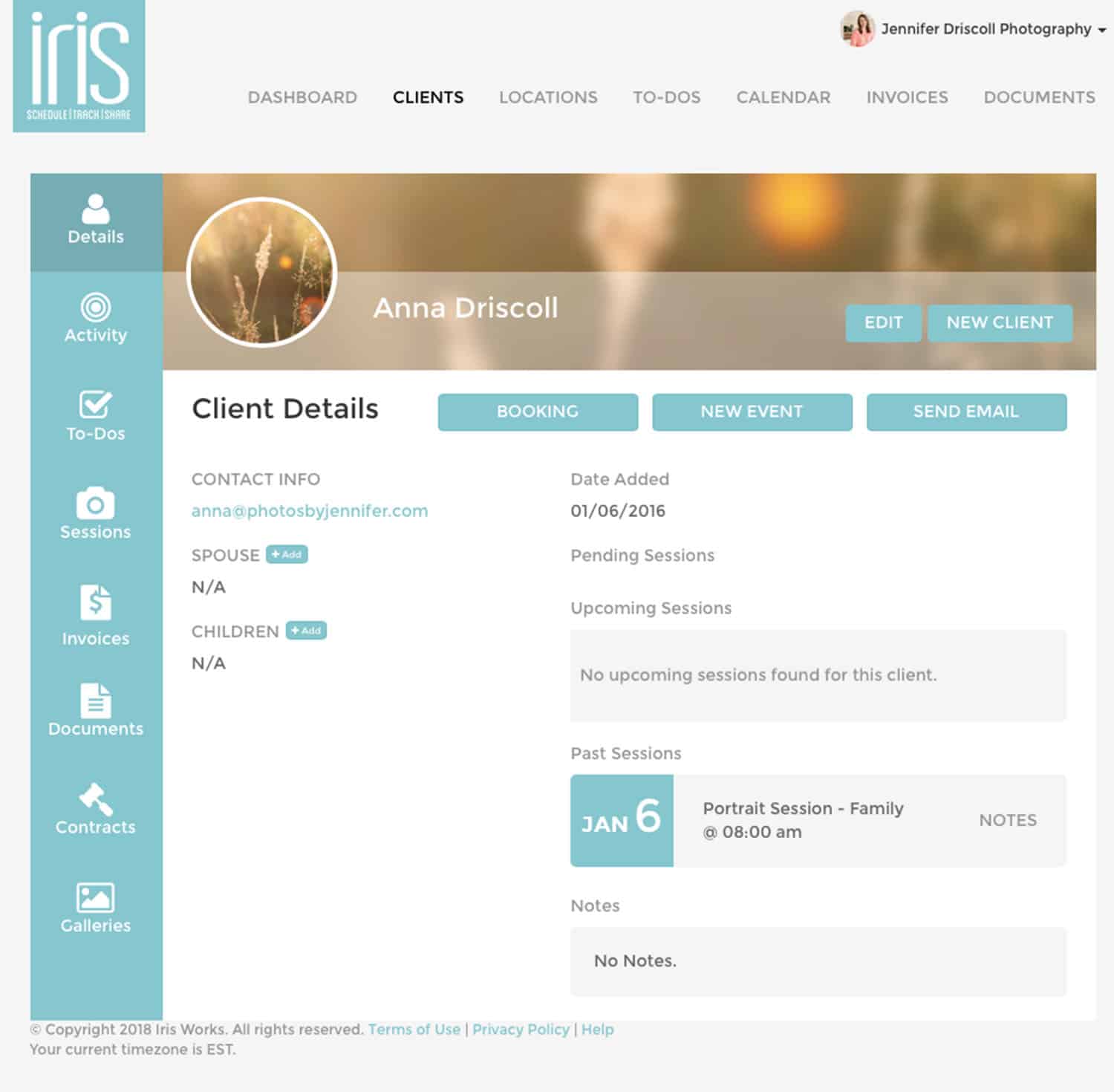 Book Clients Online with Iris Works studio management software!