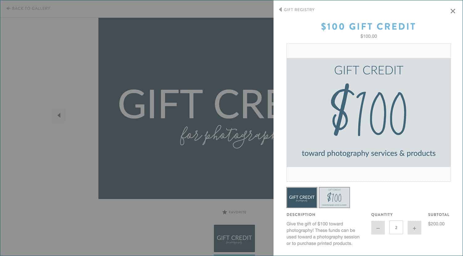 Photography Gift Registries