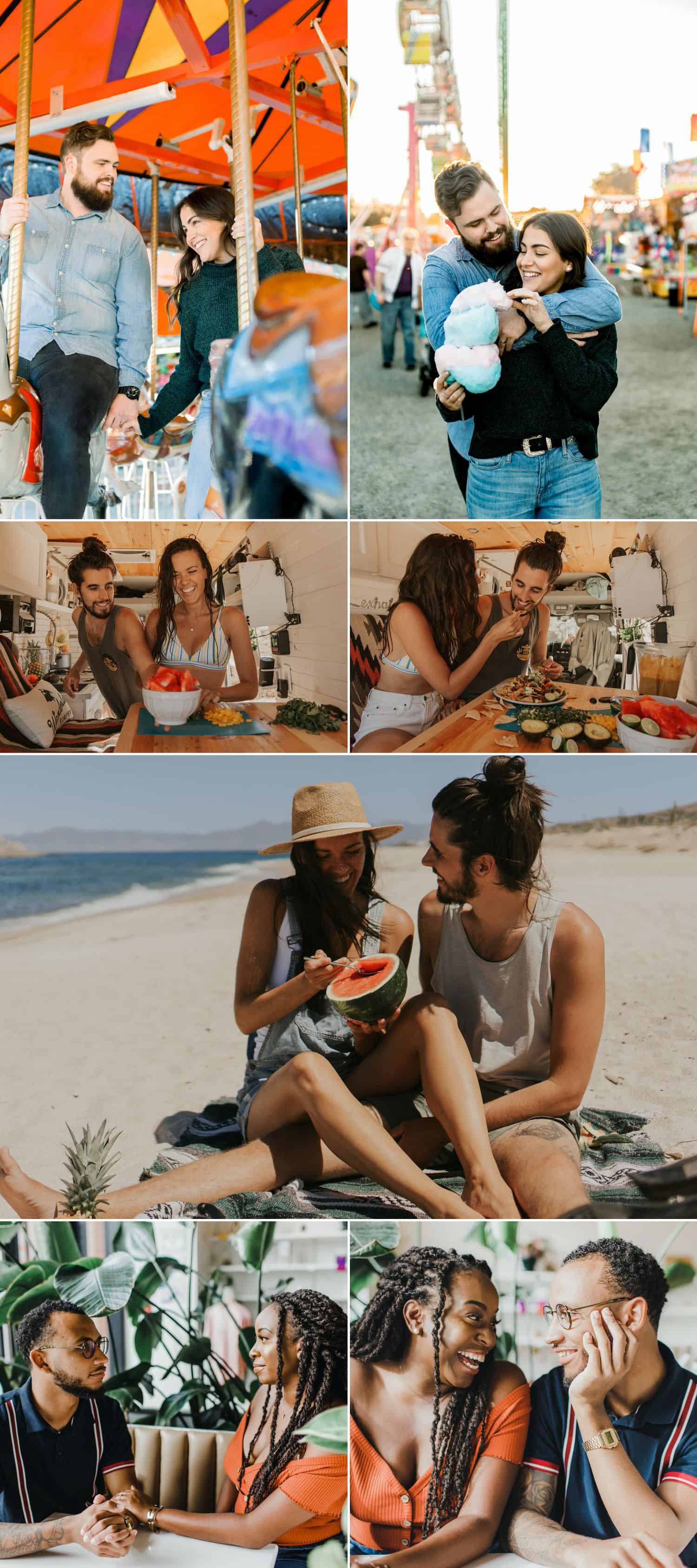Cook a meal, go out for a snack, or enjoy a picnic during your engagement session
