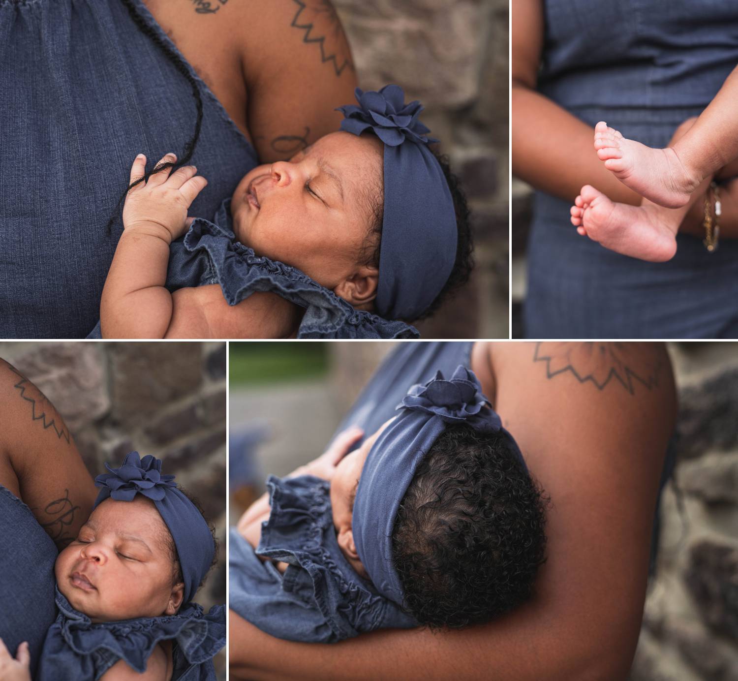 A photo montage highlighting a new baby's tiny features.