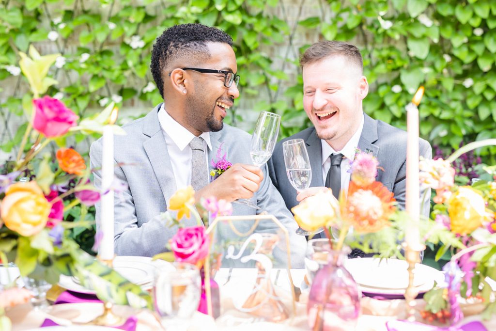 two men celebrating wedding
