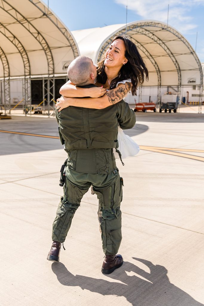 military couple reuniting
