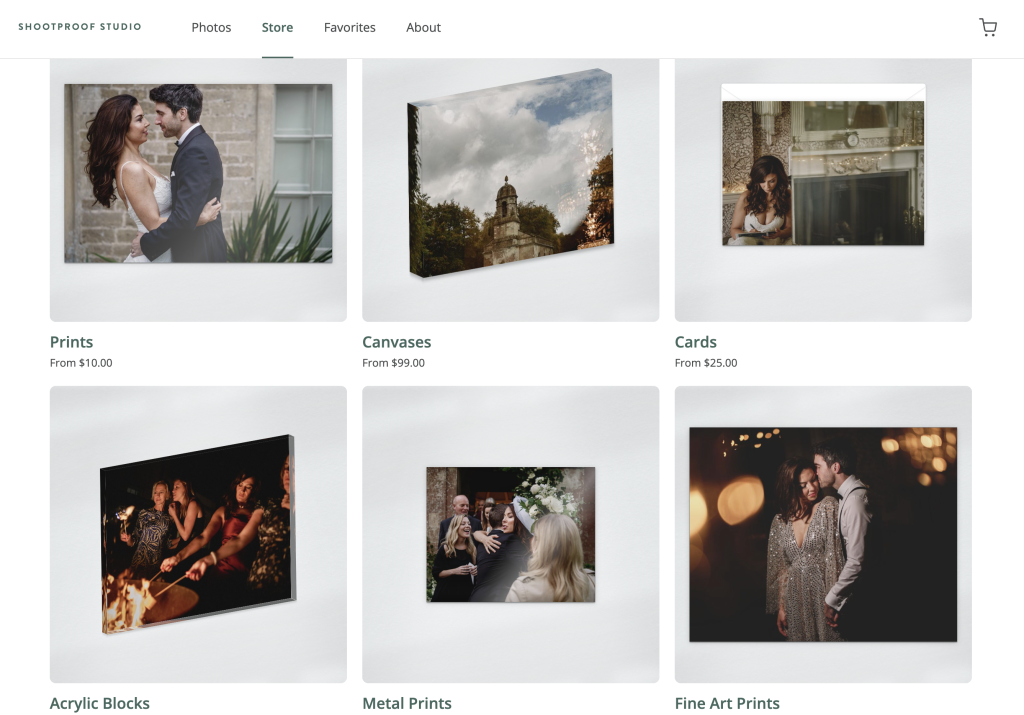 online store for photographers