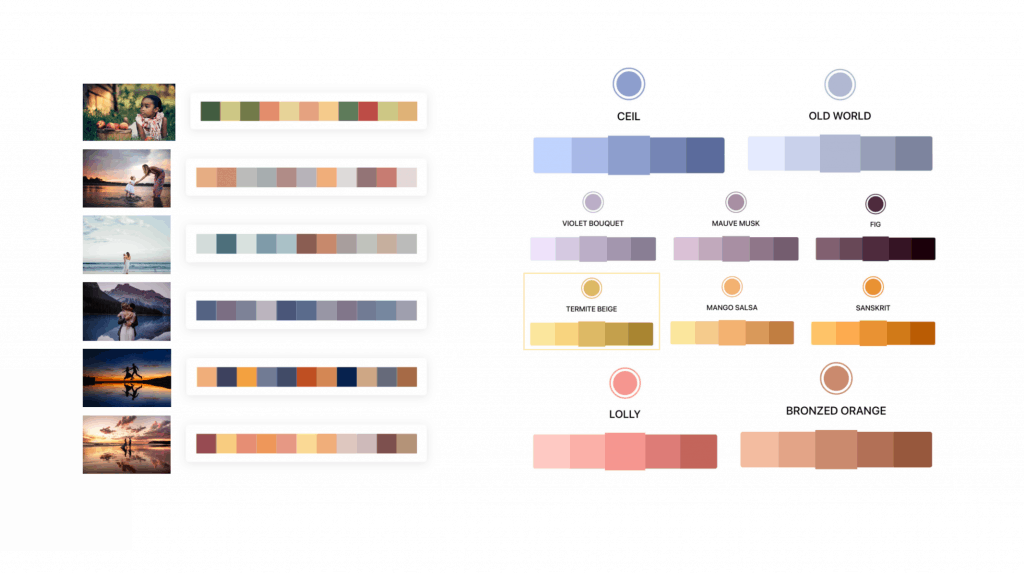 Photography color palette exploration
