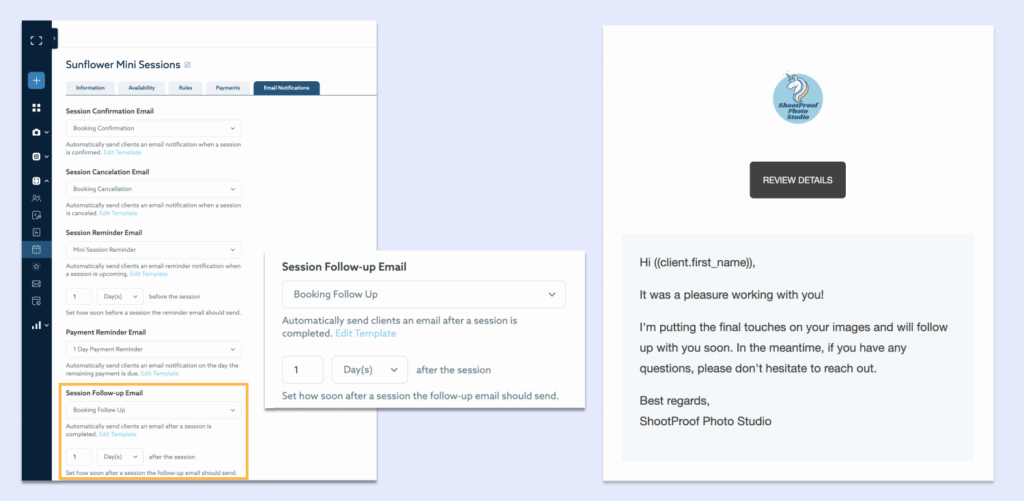 booking session follow up email 1