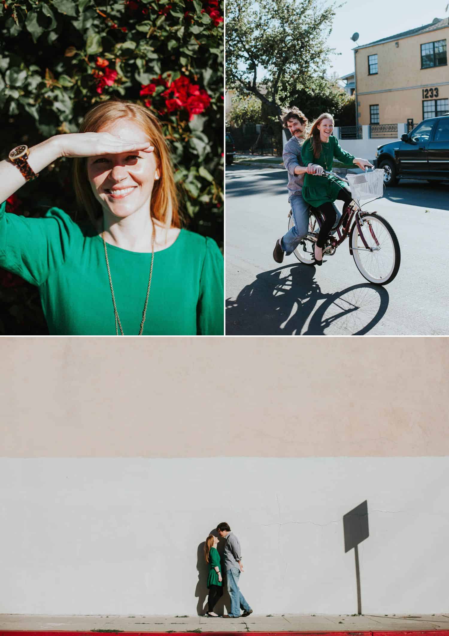 How To Make A Photography Website Your Dream Clients Can’t Resist: An engaged couple explores their city by foot and by bike.