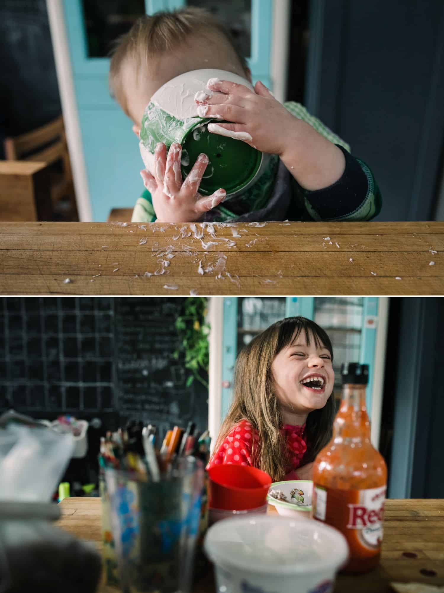 Fearless Family Photos All Have These 4 Ingredients: Lifestyle Photography - Breakfast Time with the Sisters