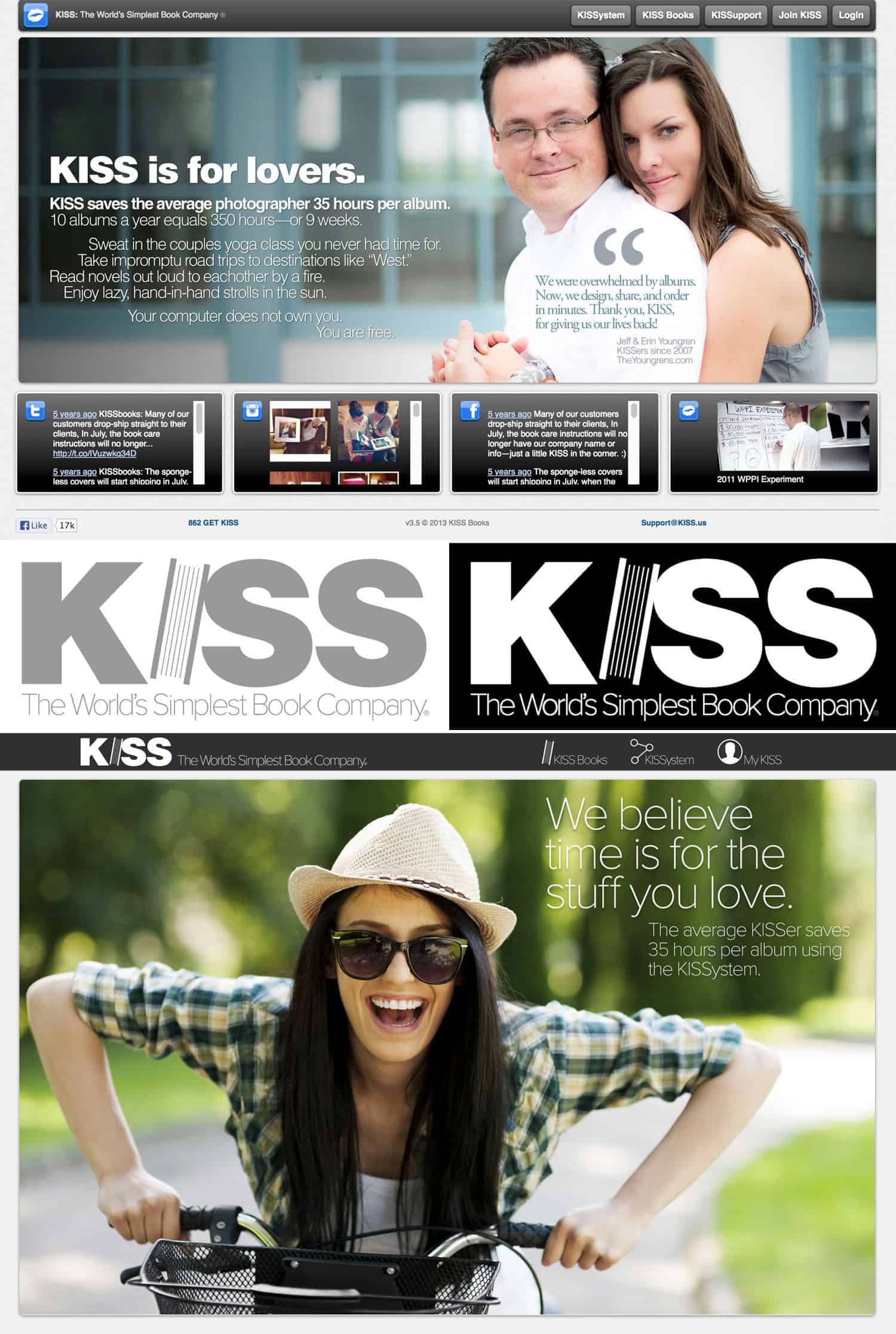 You Think You Want A Logo. What You Need Is A Legacy. The Original Kiss Books Branding, Versions 1 & 2